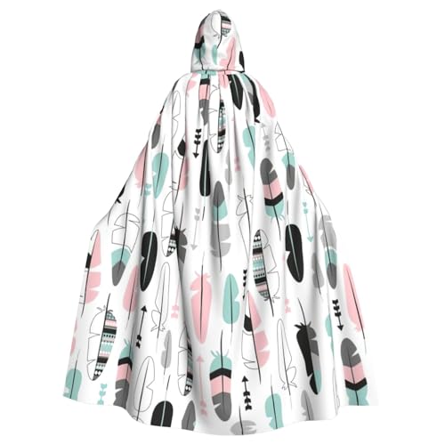 Kapuzenumhang für Erwachsene, mit Federaufdruck, Halloween-Robe, Kapuzenumhang, Hexe, Zauberer, Cosplay-Kostüme für Männer und Frauen Kapuzenumhang für Erwachsene, mit Federaufdruck, Halloween-Robe, Kapuzenumhang, Hexe, Zauberer, Cosplay-Kostüme für Männer und Frauen von DUWAA
