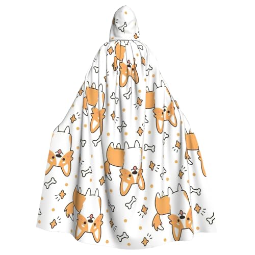 Kapuzenumhang für Erwachsene, mit Hunde-Aufdruck, Halloween-Umhang, Hexen-Zauberer, Cosplay-Kostüme für Männer und Frauen von DUWAA