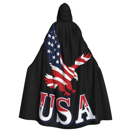Kapuzenumhang mit Adler, USA-Flagge, Muster, Druck, Erwachsene, Halloween, Robe, Kapuzenumhang, Hexe, Zauberer, Cosplay, Kostüme für Männer und Frauen Kapuzenumhang mit Adler, USA-Flagge, Muster, Druck, Erwachsene, Halloween, Robe, Kapuzenumhang, Hexe, Zauberer, Cosplay, Kostüme für Männer und Frauen von DUWAA