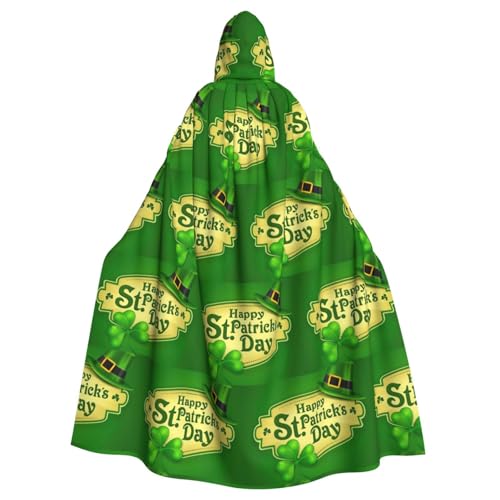 Kapuzenumhang mit Aufschrift "Happy St. Patrick's Day", für Erwachsene, Halloween-Bademantel, Hexen-Zauberer, Cosplay-Kostüme für Männer und Frauen Kapuzenumhang mit Aufschrift "Happy St. Patrick's Day", für Erwachsene, Halloween-Bademantel, Hexen-Zauberer, Cosplay-Kostüme für Männer und Frauen von DUWAA