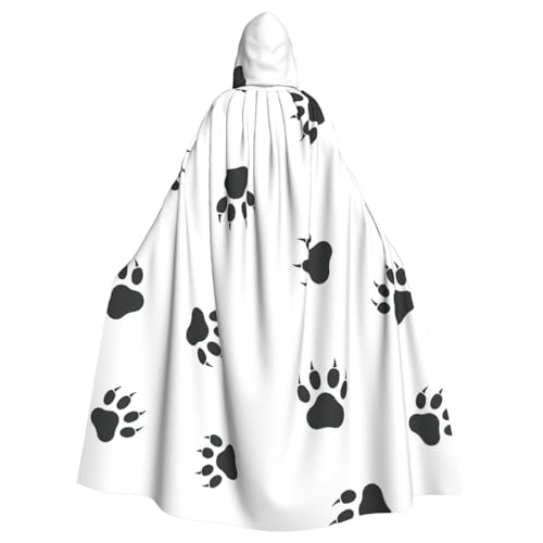 Kapuzenumhang mit Bärenpfotenabdruck, für Erwachsene, Halloween, Umhang mit Kapuze, Hexe, Zauberer, Cosplay-Kostüme für Männer und Frauen von DUWAA