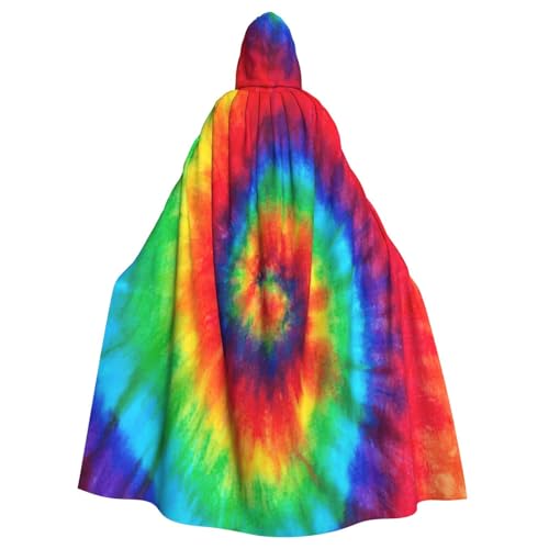 Kapuzenumhang mit Batikfärbung, Hippie-Druck, für Erwachsene, Halloween, Robe, Hexe, Zauberer, Cosplay-Kostüme für Männer und Frauen Kapuzenumhang mit Batikfärbung, Hippie-Druck, für Erwachsene, Halloween, Robe, Hexe, Zauberer, Cosplay-Kostüme für Männer und Frauen von DUWAA