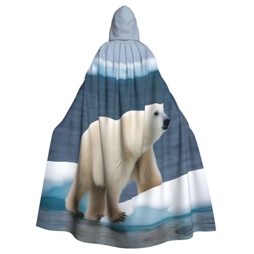 Kapuzenumhang mit Eisbär-Aufdruck, für Erwachsene, Halloween, Umhang, Hexe, Zauberer, Cosplay-Kostüme für Männer und Frauen Kapuzenumhang mit Eisbär-Aufdruck, für Erwachsene, Halloween, Umhang, Hexe, Zauberer, Cosplay-Kostüme für Männer und Frauen von DUWAA