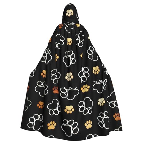 Kapuzenumhang mit Hundepfotenabdruck, für Erwachsene, Halloween, Robe, Hexe, Zauberer, Cosplay-Kostüme für Männer und Frauen Kapuzenumhang mit Hundepfotenabdruck, für Erwachsene, Halloween, Robe, Hexe, Zauberer, Cosplay-Kostüme für Männer und Frauen von DUWAA