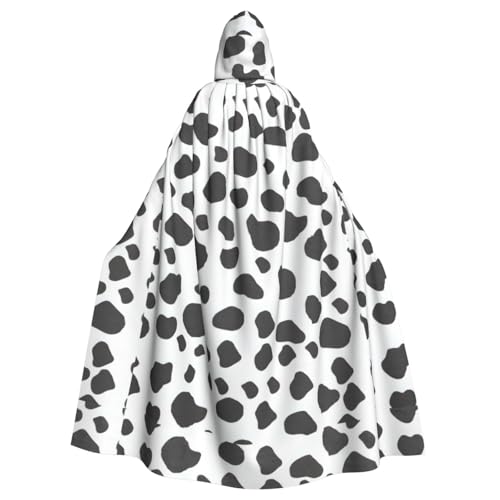 Kapuzenumhang mit Kuh-Aufdruck, für Erwachsene, Halloween-Bademantel, Kapuzenumhang, Hexe, Zauberer, Cosplay-Kostüme für Männer und Frauen von DUWAA