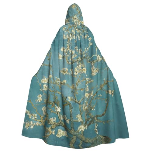Kapuzenumhang mit Mandelblüten-Aufdruck, für Erwachsene, Halloween, Robe, Hexe, Zauberer, Cosplay-Kostüme für Männer und Frauen Kapuzenumhang mit Mandelblüten-Aufdruck, für Erwachsene, Halloween, Robe, Hexe, Zauberer, Cosplay-Kostüme für Männer und Frauen von DUWAA