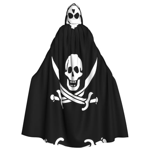 Kapuzenumhang mit Piratenflaggen-Druck, für Erwachsene, Halloween, Robe, Kapuzenumhang, Hexe, Zauberer, Cosplay-Kostüme für Männer und Frauen Kapuzenumhang mit Piratenflaggen-Druck, für Erwachsene, Halloween, Robe, Kapuzenumhang, Hexe, Zauberer, Cosplay-Kostüme für Männer und Frauen von DUWAA