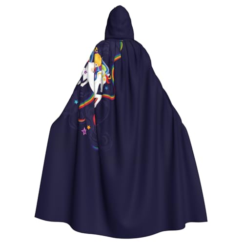 Kapuzenumhang mit Regenbogen-Aufdruck für Erwachsene, Halloween-Bademantel, Kapuzenumhang, Hexe, Zauberer, Cosplay-Kostüme für Männer und Frauen von DUWAA