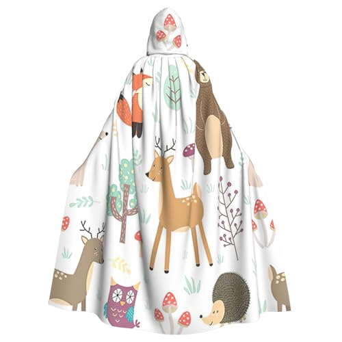 Kapuzenumhang mit Tierdruck, für Erwachsene, Halloween, Umhang, Hexe, Zauberer, Cosplay, Kostüme für Männer und Frauen Kapuzenumhang mit Tierdruck, für Erwachsene, Halloween, Umhang, Hexe, Zauberer, Cosplay, Kostüme für Männer und Frauen von DUWAA