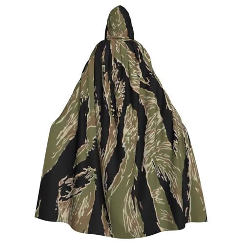 Kapuzenumhang mit Tigerstreifen, Camouflage-Druck, für Erwachsene, Halloween, Robe, Hexe, Zauberer, Cosplay-Kostüme für Männer und Frauen Kapuzenumhang mit Tigerstreifen, Camouflage-Druck, für Erwachsene, Halloween, Robe, Hexe, Zauberer, Cosplay-Kostüme für Männer und Frauen von DUWAA