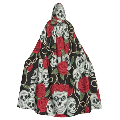 Kapuzenumhang mit Totenkopf und roter Rose für Erwachsene, Halloween-Bademantel, Kapuzenumhang, Hexen-Zauberer, Cosplay-Kostüme für Männer und Frauen Kapuzenumhang mit Totenkopf und roter Rose für Erwachsene, Halloween-Bademantel, Kapuzenumhang, Hexen-Zauberer, Cosplay-Kostüme für Männer und Frauen von DUWAA