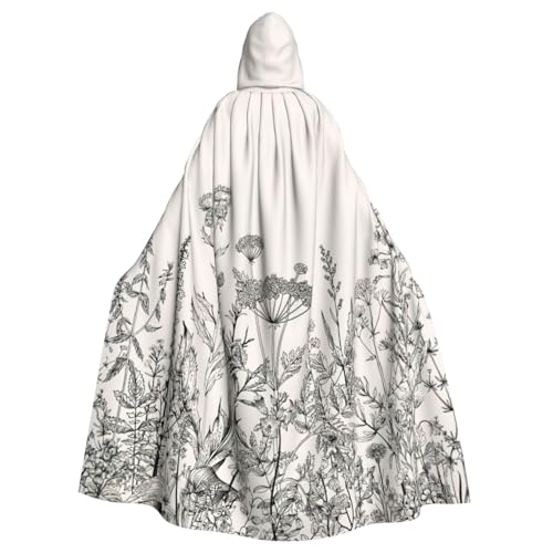 Kapuzenumhang mit botanischer Gravur, Motiv: Blumenkräuter, für Erwachsene, Halloween, Robe, Hexe, Zauberer, Cosplay, Kostüme für Männer und Frauen Kapuzenumhang mit botanischer Gravur, Motiv: Blumenkräuter, für Erwachsene, Halloween, Robe, Hexe, Zauberer, Cosplay, Kostüme für Männer und Frauen von DUWAA