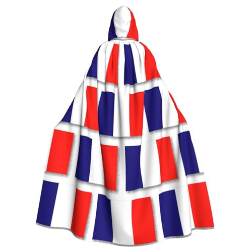 Kapuzenumhang mit französischer Flagge, für Erwachsene, Halloween-Robe, Kapuzenumhang, Hexe, Zauberer, Cosplay-Kostüme für Männer und Frauen von DUWAA