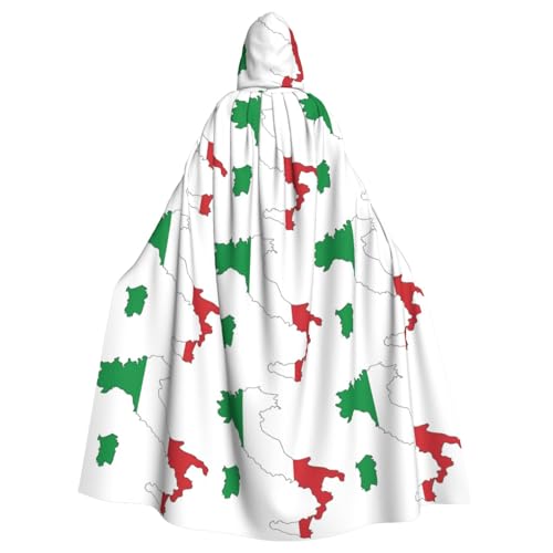 Kapuzenumhang mit italienischer Flagge, Erwachsenen-Umhang, Halloween-Umhang, Hexen-Zauberer, Cosplay-Kostüme für Männer und Frauen Kapuzenumhang mit italienischer Flagge, Erwachsenen-Umhang, Halloween-Umhang, Hexen-Zauberer, Cosplay-Kostüme für Männer und Frauen von DUWAA