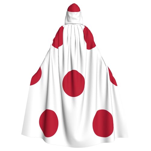 Kapuzenumhang mit japanischer Flagge, für Erwachsene, Halloween-Robe, Kapuzenumhang, Hexe, Zauberer, Cosplay-Kostüme für Männer und Frauen von DUWAA