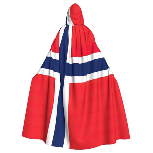 Kapuzenumhang mit norwegischer Flagge, für Erwachsene, Halloween-Robe, Kapuzenumhang, Hexen-Zauberer, Cosplay-Kostüme für Männer und Frauen von DUWAA