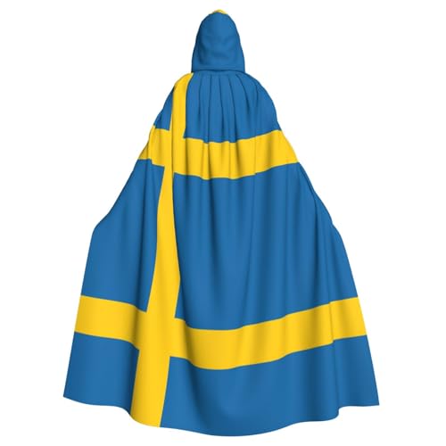Kapuzenumhang mit schwedischer Flagge, für Erwachsene, Halloween, Robe, Hexe, Zauberer, Cosplay-Kostüme für Männer und Frauen Kapuzenumhang mit schwedischer Flagge, für Erwachsene, Halloween, Robe, Hexe, Zauberer, Cosplay-Kostüme für Männer und Frauen von DUWAA