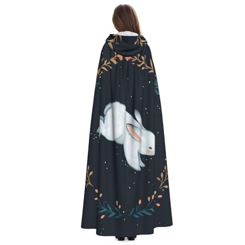 Kapuzenumhang mit süßem weißem Kaninchen-Druck, für Erwachsene, Halloween, Robe, Hexe, Zauberer, Cosplay-Kostüme für Männer und Frauen Kapuzenumhang mit süßem weißem Kaninchen-Druck, für Erwachsene, Halloween, Robe, Hexe, Zauberer, Cosplay-Kostüme für Männer und Frauen von DUWAA