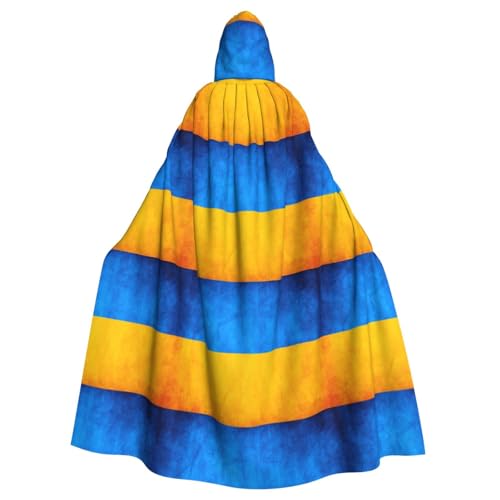 Kapuzenumhang mit ukrainischer Flagge, für Erwachsene, Halloween-Robe, Kapuzenumhang, Hexen-Zauberer, Cosplay-Kostüme für Männer und Frauen von DUWAA