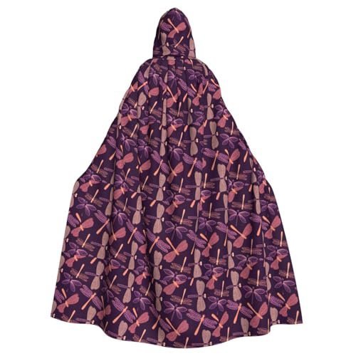 Lila Libellen-Druck, Erwachsenen-Kapuzenumhang, Halloween-Robe, Kapuzenumhang, Hexen-Zauberer, Cosplay-Kostüme für Männer und Frauen Lila Libellen-Druck, Erwachsenen-Kapuzenumhang, Halloween-Robe, Kapuzenumhang, Hexen-Zauberer, Cosplay-Kostüme für Männer und Frauen von DUWAA