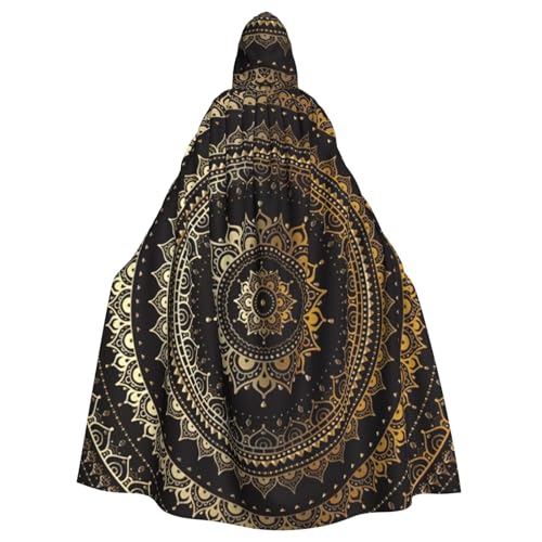 Mandala-Druck, Erwachsenen-Kapuzenumhang, Halloween-Robe, Kapuzenumhang, Hexe, Zauberer, Cosplay-Kostüme für Männer und Frauen von DUWAA