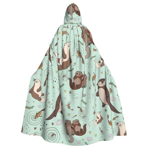 Otters Print Erwachsene Kapuzenumhang, Halloween Robe Kapuzenumhang Hexe Zauberer Cosplay Kostüme für Männer Frauen Otters Print Erwachsene Kapuzenumhang, Halloween Robe Kapuzenumhang Hexe Zauberer Cosplay Kostüme für Männer Frauen von DUWAA