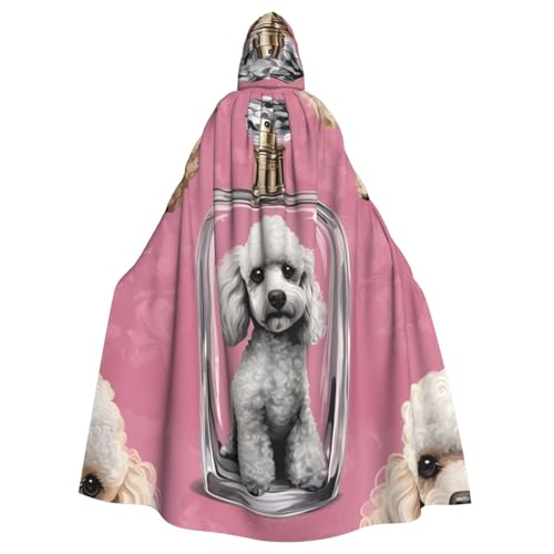 Parfümflasche und Pudel-Druck, Erwachsenen-Kapuzenumhang, Halloween-Robe, Kapuzenumhang, Hexen-Zauberer, Cosplay-Kostüme für Männer und Frauen Parfümflasche und Pudel-Druck, Erwachsenen-Kapuzenumhang, Halloween-Robe, Kapuzenumhang, Hexen-Zauberer, Cosplay-Kostüme für Männer und Frauen von DUWAA