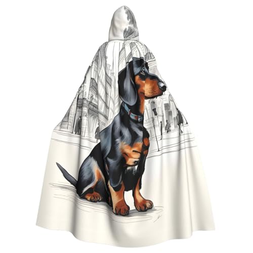 Pariser Dackel-Aufdruck, Erwachsenen-Kapuzenumhang, Halloween-Robe, Kapuzenumhang, Hexen-Zauberer, Cosplay-Kostüme für Männer und Frauen Pariser Dackel-Aufdruck, Erwachsenen-Kapuzenumhang, Halloween-Robe, Kapuzenumhang, Hexen-Zauberer, Cosplay-Kostüme für Männer und Frauen von DUWAA