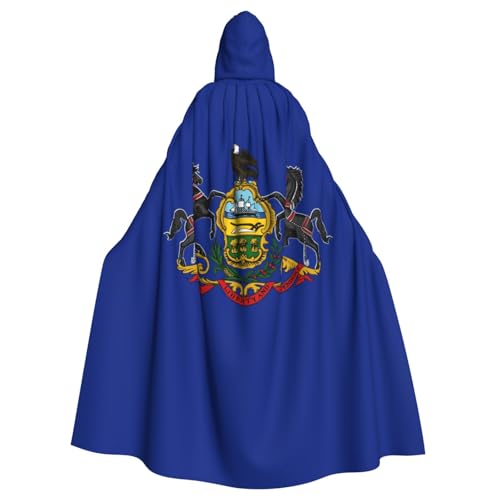 Pennsylvania State Flag Print Erwachsene Kapuzenumhang Halloween Robe Kapuzenumhang Hexe Zauberer Cosplay Kostüme für Männer Frauen von DUWAA