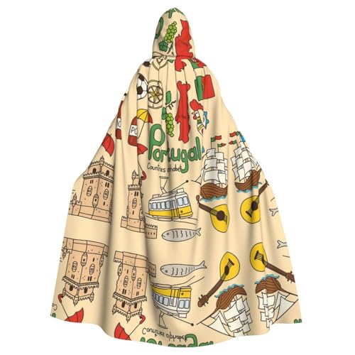 Portugal Kulturelle Symbole Druck Erwachsene Kapuzenumhang Halloween Robe Kapuzenumhang Hexe Zauberer Cosplay Kostüme für Männer Frauen Portugal Kulturelle Symbole Druck Erwachsene Kapuzenumhang Halloween Robe Kapuzenumhang Hexe Zauberer Cosplay Kostüme für Männer Frauen von DUWAA