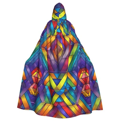 Regenbogen-geometrischer Druck, Erwachsenen-Kapuzenumhang, Halloween-Robe, Kapuzenumhang, Hexen-Zauberer, Cosplay-Kostüme für Männer und Frauen Regenbogen-geometrischer Druck, Erwachsenen-Kapuzenumhang, Halloween-Robe, Kapuzenumhang, Hexen-Zauberer, Cosplay-Kostüme für Männer und Frauen von DUWAA