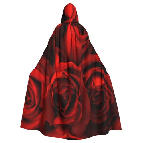 Roter Rosen-Aufdruck, Erwachsenen-Kapuzenumhang, Halloween-Robe, Kapuzenumhang, Hexe, Zauberer, Cosplay-Kostüme für Männer und Frauen Roter Rosen-Aufdruck, Erwachsenen-Kapuzenumhang, Halloween-Robe, Kapuzenumhang, Hexe, Zauberer, Cosplay-Kostüme für Männer und Frauen von DUWAA