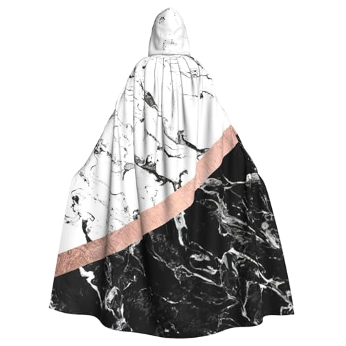 Schwarz-weißer Marmor-Aufdruck, Kapuzenumhang für Erwachsene, Halloween, Robe, Hexe, Zauberer, Cosplay-Kostüme für Männer und Frauen Schwarz-weißer Marmor-Aufdruck, Kapuzenumhang für Erwachsene, Halloween, Robe, Hexe, Zauberer, Cosplay-Kostüme für Männer und Frauen von DUWAA