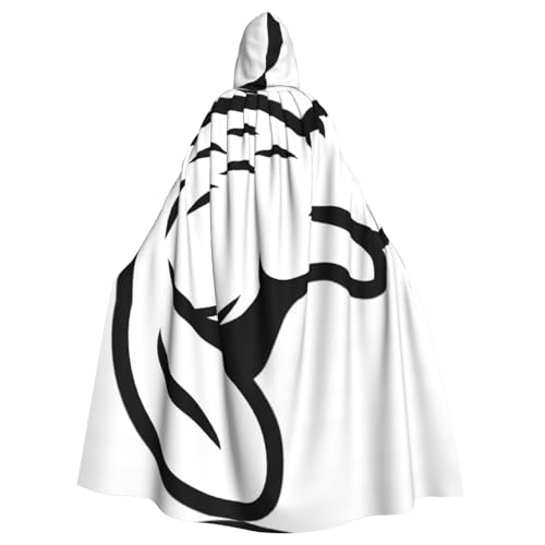 Schwarzer Biber-Aufdruck, Erwachsenen-Kapuzenumhang, Halloween-Robe, Kapuzenumhang, Hexen-Zauberer, Cosplay-Kostüme für Männer und Frauen Schwarzer Biber-Aufdruck, Erwachsenen-Kapuzenumhang, Halloween-Robe, Kapuzenumhang, Hexen-Zauberer, Cosplay-Kostüme für Männer und Frauen von DUWAA