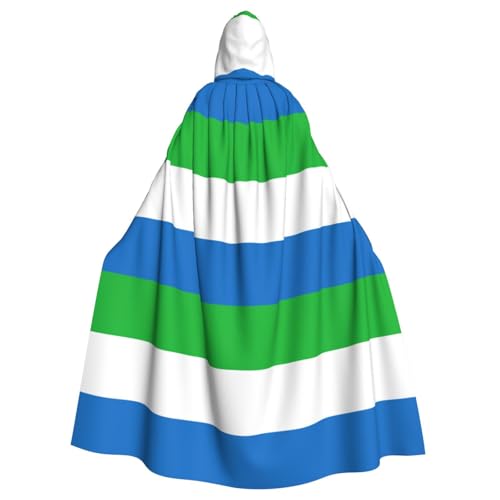 Sierra Leone Flaggen-Druck, Erwachsenen-Kapuzenumhang, Halloween-Robe, Kapuzenumhang, Hexen-Zauberer, Cosplay-Kostüme für Männer und Frauen von DUWAA