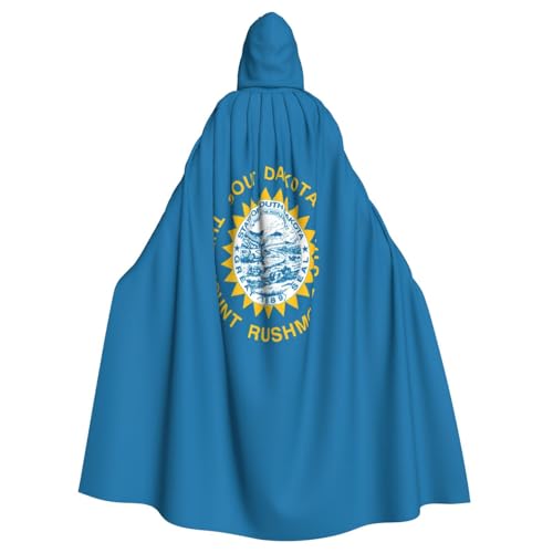 South Dakota Flaggen-Druck, Erwachsenen-Kapuzenumhang, Halloween-Robe, Kapuzenumhang, Hexen-Zauberer, Cosplay-Kostüme für Männer und Frauen von DUWAA