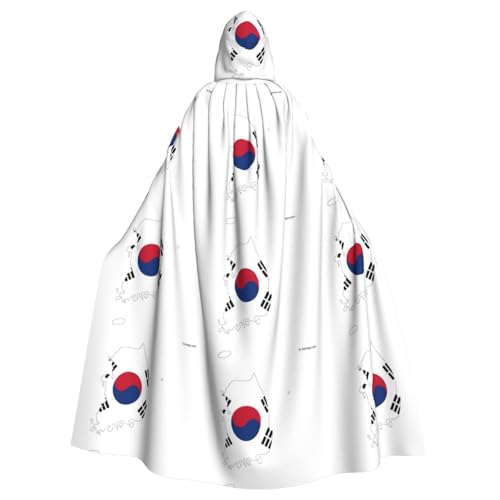 Umhang mit Kapuze für Erwachsene, Motiv: Flagge der Republik Korea, Halloween-Umhang, Hexen-Zauberer, Cosplay-Kostüme für Männer und Frauen Umhang mit Kapuze für Erwachsene, Motiv: Flagge der Republik Korea, Halloween-Umhang, Hexen-Zauberer, Cosplay-Kostüme für Männer und Frauen von DUWAA