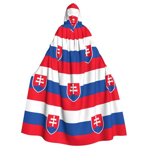 Umhang mit Kapuze für Erwachsene, Motiv: Flagge der Slowakei, Halloween-Bademantel, Hexen-Zauberer, Cosplay-Kostüme für Männer und Frauen von DUWAA