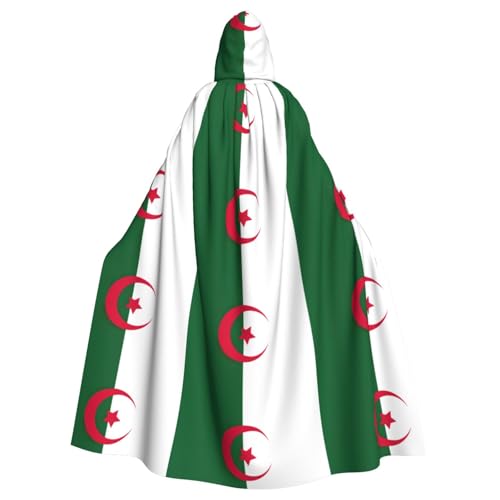 Umhang mit Kapuze für Erwachsene, Motiv: Flagge von Algerien, Halloween-Robe, Hexen-Zauberer, Cosplay-Kostüme für Männer und Frauen Umhang mit Kapuze für Erwachsene, Motiv: Flagge von Algerien, Halloween-Robe, Hexen-Zauberer, Cosplay-Kostüme für Männer und Frauen von DUWAA