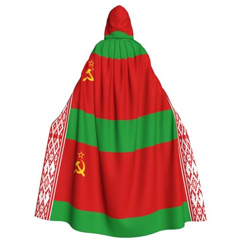 Umhang mit Kapuze für Erwachsene, Motiv: Flagge von Belarus, Halloween-Bademantel, Hexen-Zauberer, Cosplay-Kostüme für Männer und Frauen von DUWAA