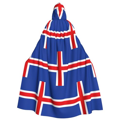Umhang mit Kapuze für Erwachsene, Motiv: Flagge von Island, Halloween-Robe, Hexen-Zauberer, Cosplay-Kostüme für Männer und Frauen von DUWAA