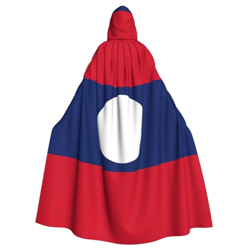 Umhang mit Kapuze für Erwachsene, Motiv: Flagge von Laos, Halloween-Bademantel, Hexen-Zauberer, Cosplay-Kostüme für Männer und Frauen Umhang mit Kapuze für Erwachsene, Motiv: Flagge von Laos, Halloween-Bademantel, Hexen-Zauberer, Cosplay-Kostüme für Männer und Frauen von DUWAA
