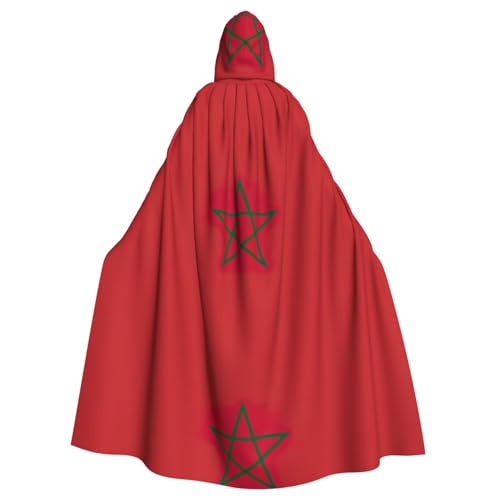 Umhang mit Kapuze für Erwachsene, Motiv: Flagge von Marokko, Halloween-Robe, Hexen-Zauberer, Cosplay-Kostüme für Männer und Frauen Umhang mit Kapuze für Erwachsene, Motiv: Flagge von Marokko, Halloween-Robe, Hexen-Zauberer, Cosplay-Kostüme für Männer und Frauen von DUWAA