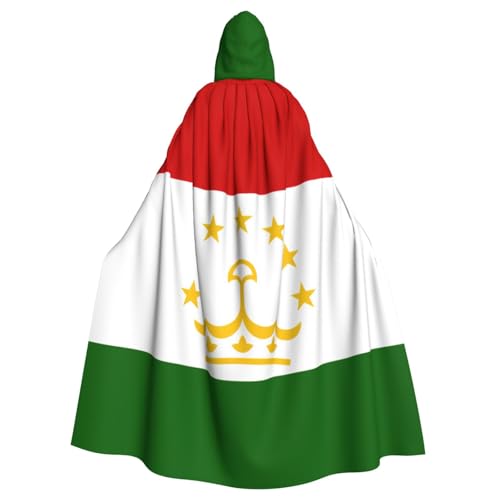 Umhang mit Kapuze für Erwachsene, Motiv: Flagge von Tadschikistan, Halloween-Bademantel, Hexen-Zauberer, Cosplay-Kostüme für Männer und Frauen Umhang mit Kapuze für Erwachsene, Motiv: Flagge von Tadschikistan, Halloween-Bademantel, Hexen-Zauberer, Cosplay-Kostüme für Männer und Frauen von DUWAA