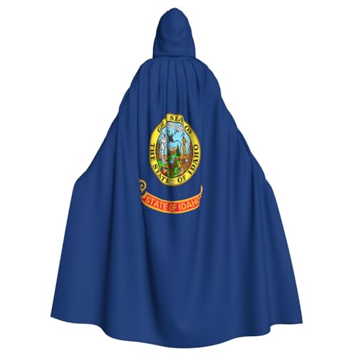 Umhang mit Kapuze für Erwachsene, Motiv: Idaho Staatsflagge, Halloween-Robe, Kapuzenumhang, Hexen-Zauberer, Cosplay-Kostüme für Männer und Frauen von DUWAA