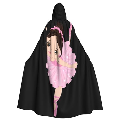Umhang mit Kapuze für Erwachsene, Motiv: kleine Ballerina, Tanzendes Mädchen, Halloween, Robe, Hexe, Zauberer, Cosplay-Kostüme für Männer und Frauen Umhang mit Kapuze für Erwachsene, Motiv: kleine Ballerina, Tanzendes Mädchen, Halloween, Robe, Hexe, Zauberer, Cosplay-Kostüme für Männer und Frauen von DUWAA