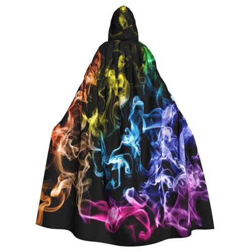 Umhang mit Kapuze für Erwachsene, bunt, Rauchdruck, Halloween-Robe, Kapuzenumhang, Hexe, Zauberer, Cosplay-Kostüme für Männer und Frauen Umhang mit Kapuze für Erwachsene, bunt, Rauchdruck, Halloween-Robe, Kapuzenumhang, Hexe, Zauberer, Cosplay-Kostüme für Männer und Frauen von DUWAA