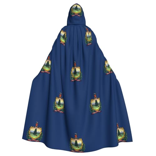 Vermont Kapuzenumhang mit Staatsflagge für Erwachsene, Halloween-Robe, Kapuzenumhang, Hexen-Zauberer, Cosplay-Kostüme für Männer und Frauen von DUWAA