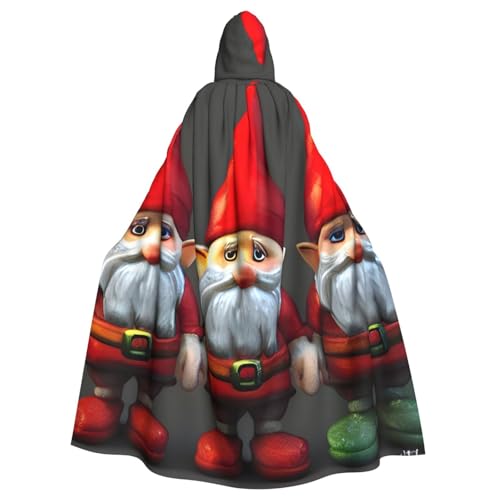 Weihnachtswichtel Druck Erwachsene Kapuzenumhang Halloween Robe Kapuzenumhang Hexe Zauberer Cosplay Kostüme für Männer Frauen von DUWAA