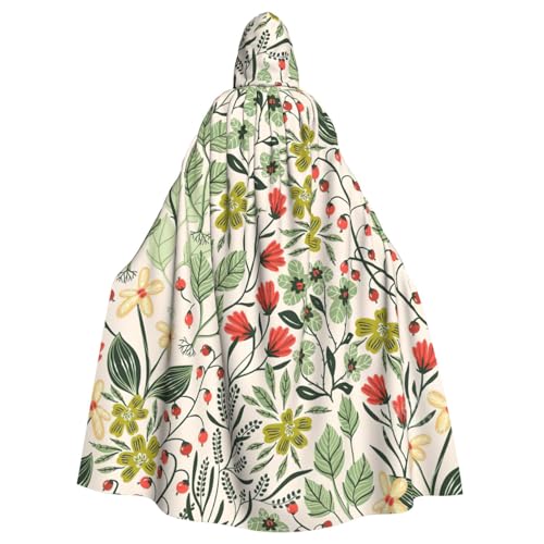 Wunderschöner Blumendruck, Erwachsenen-Kapuzenumhang, Halloween-Robe, Kapuzenumhang, Hexe, Zauberer, Cosplay-Kostüme für Männer und Frauen Wunderschöner Blumendruck, Erwachsenen-Kapuzenumhang, Halloween-Robe, Kapuzenumhang, Hexe, Zauberer, Cosplay-Kostüme für Männer und Frauen von DUWAA